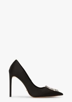 Alison Black Satin Heels