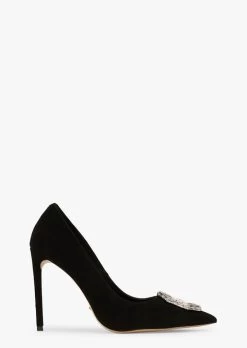 Alison Black Suede Heels