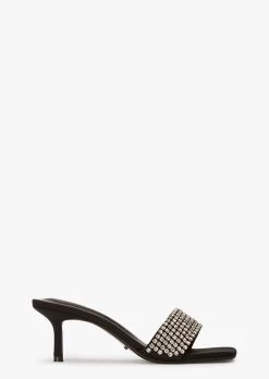 Amos Crystal/Black Suede Heels