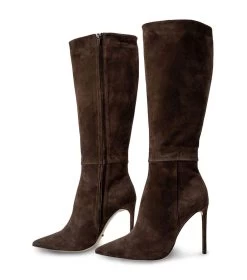 Apollo Espresso Suede Calf Boots -Tony Bianco Sales apollo espresso suede tony bianco heel calf boots 1288 6