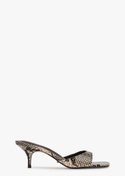Archie Ecru Snake Heels