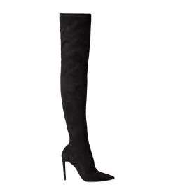 Avah Black Stretch Suede Long Boots -Tony Bianco Sales avah black stretch suede long boots 1288 1