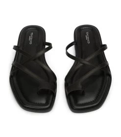 Benson Black Flats -Tony Bianco Sales benson black sandals 1288 2