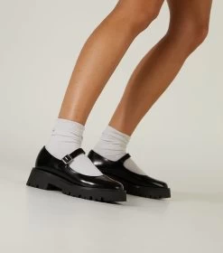 Betsy Black Hi Shine Casual Shoes -Tony Bianco Sales betsy black hi shine casual shoes styled socks 1288 2