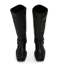 Biker Black Wax Calf Boots -Tony Bianco Sales biker black wax como calf boots 1288 2