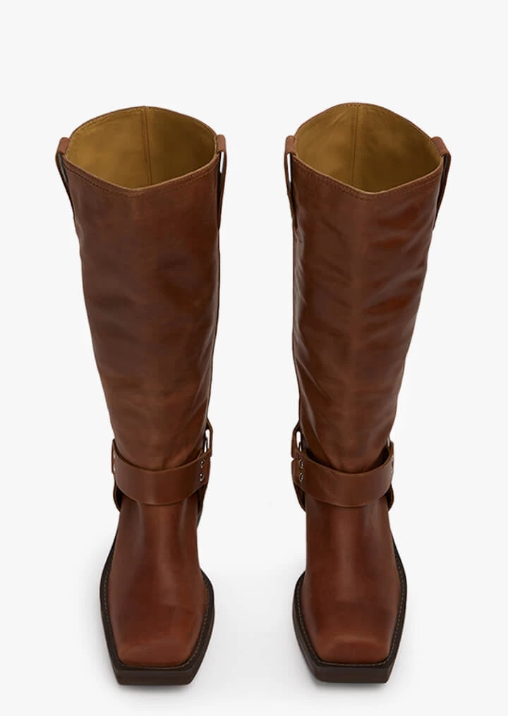 Biker Cognac Calf Boots 5 Biker Cognac Calf Boots - Image 3