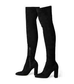 Bloom Black Stretch Suede Long Boots -Tony Bianco Sales bloom black stretch suede long boots 1288 3