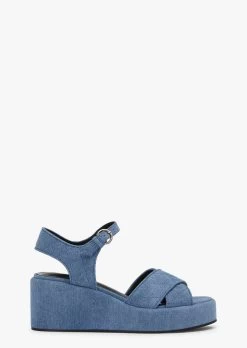 Carmen Washed Denim Wedges