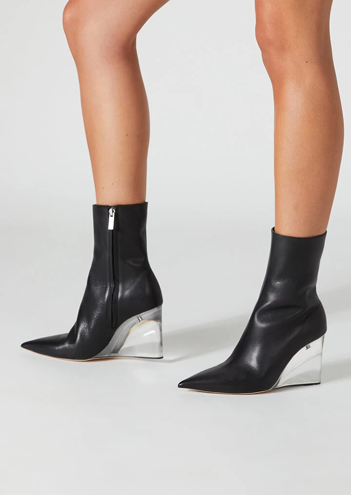 Dasha Black Como/Clear Ankle Boots 4 Dasha Black Como/Clear Ankle Boots - Image 2