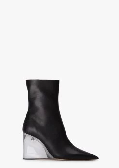 Dasha Black Como/Clear Ankle Boots