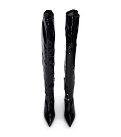Doja Black Stretch Patent Long Boots -Tony Bianco Sales doja black stretch patent long boots 1288 2