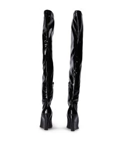 Doja Black Stretch Patent Long Boots -Tony Bianco Sales doja black stretch patent long boots 1288 4