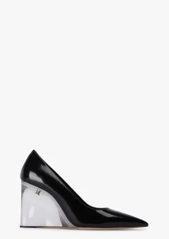Dolly Black Hi Shine/Clear Heels