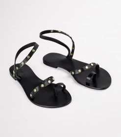 Finola Black Flats -Tony Bianco Sales finola black flat sandals 1288 2