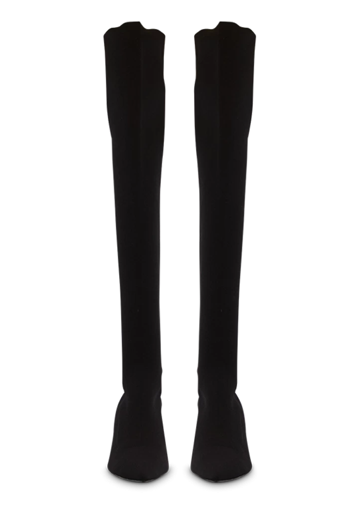 Gracie Black Sock Knit Long Boots 5 Gracie Black Sock Knit Long Boots - Image 3