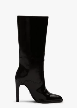 Hadley Black Hi Shine Calf Boots