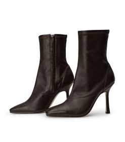 Halsey Chocolate Nappa Ankle Boots -Tony Bianco Sales halsey chocolate nappa ankle boots 1288 4