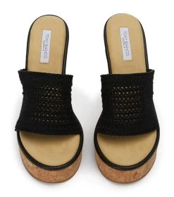 Harlow Black Crochet Wedges -Tony Bianco Sales harlow black crochet sandals 1288 2