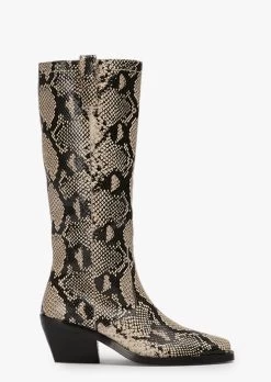 Kastro Ecru Snake Calf Boots