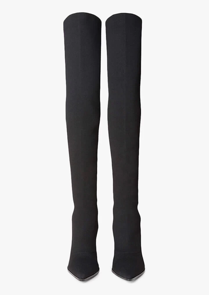 Kori Black Sock Knit Long Boots 4 Kori Black Sock Knit Long Boots - Image 2