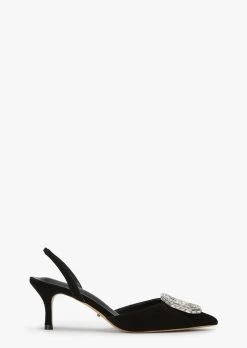 Lopez Black Suede Heels