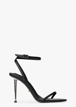 Myra Black Snake Heels