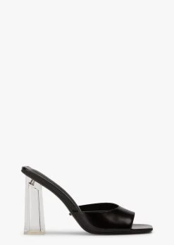 Naja Black Hi Shine/Clear Heels