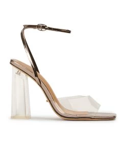 Nelani Clear Vinylite/Gunmetal Shine Heels -Tony Bianco Sales nelani clear vinylite gunmetal shine heels 1288 1