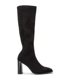 Renae Black Stretch Suede Calf Boots -Tony Bianco Sales renae black suede boot 1288 1