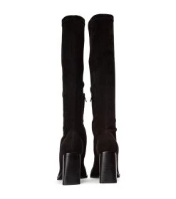 Renae Black Stretch Suede Calf Boots -Tony Bianco Sales renae black suede boot 1288 4