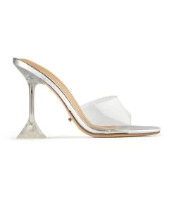 Serri Clear Vinylite/Silver Heels -Tony Bianco Sales serrin clear vinylite silver tony bianco heels 1288 1