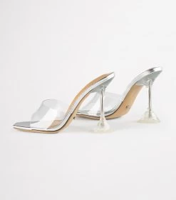 Serri Clear Vinylite/Silver Heels -Tony Bianco Sales serrin clear vinylite silver tony bianco heels 1288 4