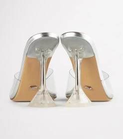 Serri Clear Vinylite/Silver Heels -Tony Bianco Sales serrin clear vinylite silver tony bianco heels 1288 5