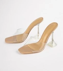 Serri Clear Vinylite/Skin Nappa Heels -Tony Bianco Sales serrin clear vinylite skin tony bianco side heels 1288 3