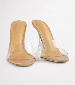 Serri Clear Vinylite/Skin Nappa Heels -Tony Bianco Sales serrin clear vinylite skin tony bianco side heels 1288 5
