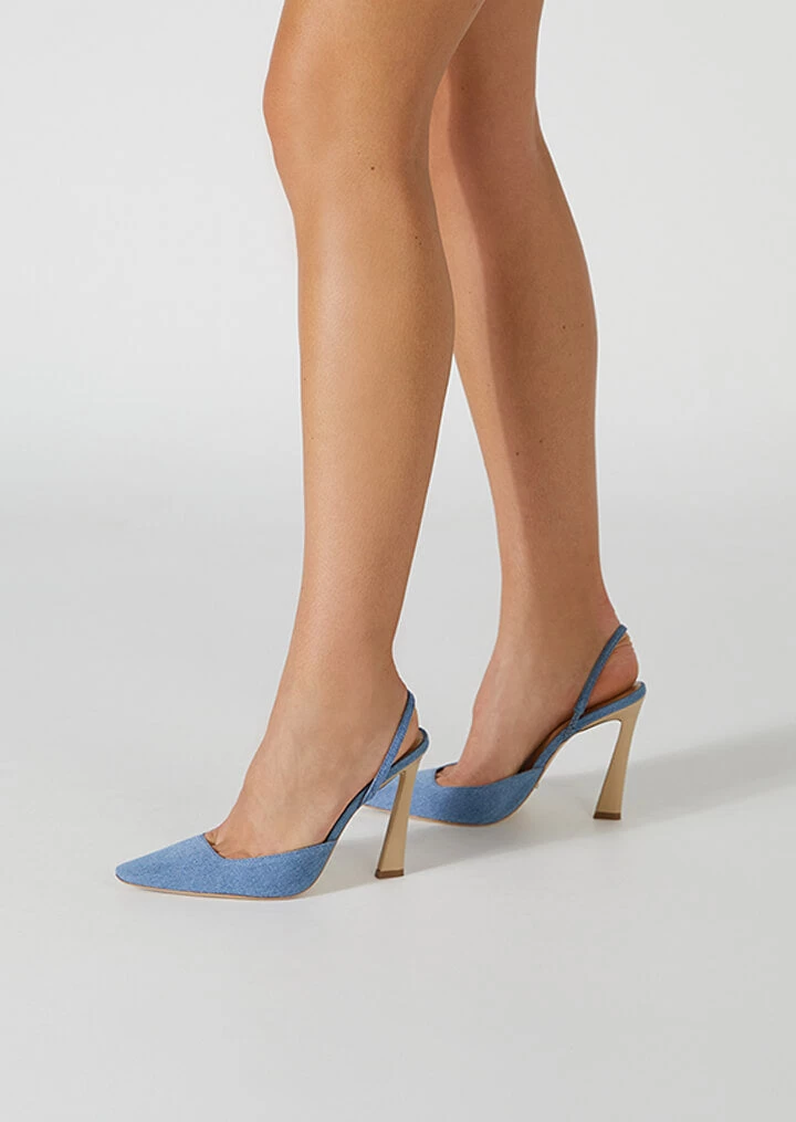 Tiamo Washed Denim Heels 4 Tiamo Washed Denim Heels - Image 2